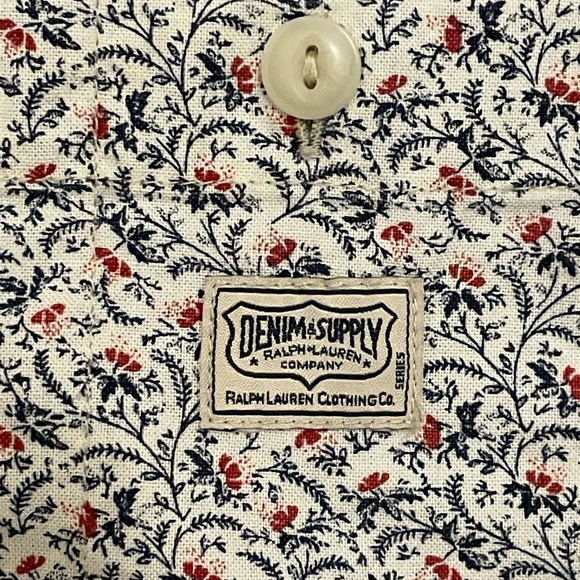 Men’s All-Over Floral Print Button-Up by Ralph Lauren Denim & Supply in Sz. L - Picture 4 of 5